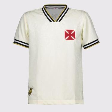 Imagem de Camisa Vasco 1974 Jacquard Juvenil Off White - Retromania, 6 ANOS
