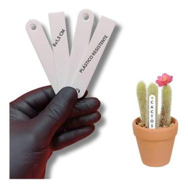 Imagem de Kit 100 Identificador De Planta E08 Etiqueta Placa Plaquinha - - Branc