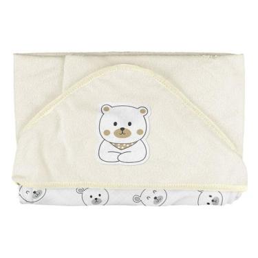 Imagem de Toalha de Plush para Bebê Capuz de Canto 68cm x 68cm Bublim, Urso Amar