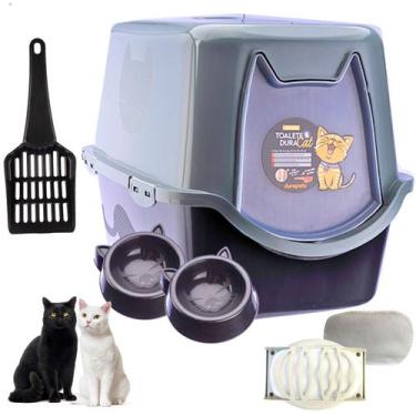 Imagem de Caixa Areia Fechada Banheiro Toalete Sanitário Gato Antiodor - Dura Ca