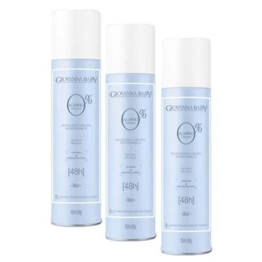 Imagem de Kit 3 Unidades Desodorante Aerossol Giovanna Baby Blue 0% Aluminio 150