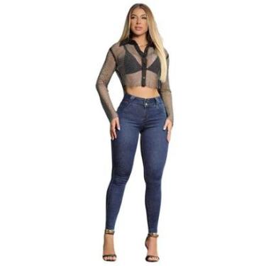 Imagem de Calça Feminina Pit Bull Jeans Skinny Escura - 87238-Feminino