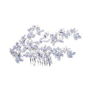 Imagem de Pente De Cabelo De Luxo Feminino Com Zircônia, Tiara De Casamento Barr