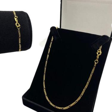 Imagem de Corrente de Ouro 24k 2mm 70cm Pulseira Masculina 3 por 1 Banhada a Our