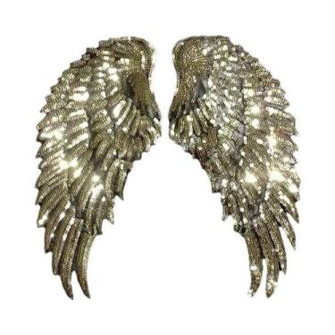 Imagem de Aplique De Lantejoulas Grandes Em Formato De Asa Para Costurar Em Roup