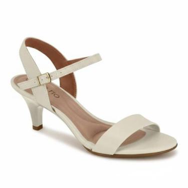 Imagem de Sandália Feminina Beira Rio Salto Médio Fino Casual -, Branco off, 37
