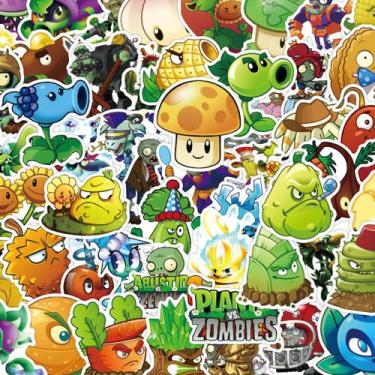 Imagem de Adesivos Plants Zombies, vinil impermeável, pacote de 50 unidades - yi