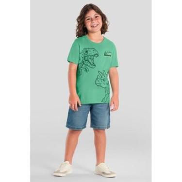 Imagem de Camiseta infantil menino de dinossauro em puff Brandili-Masculino