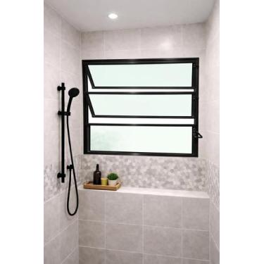 Imagem de Vitro Basculante Alumínio Preto 1 Seção 60X100 Brecorimo