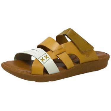 Imagem de Chinelo Feminino Flat Conforto Couro Calce Facil New Face, Milho, Most