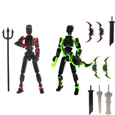 Imagem de Montagem de bonecos de ação concluída, pacote com 2 robôs T13 Lucky 13