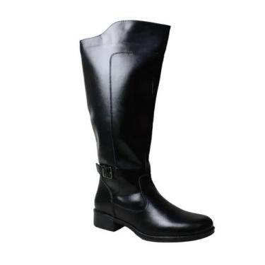 Imagem de Bota Montaria Feminina Cano Longo Mooncity Salto Grosso 72371 Preto, 3