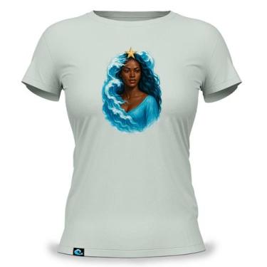 Imagem de Camiseta Feminina Baby Look com Estampa Iemanjá 100 Algodão Yemanjá De