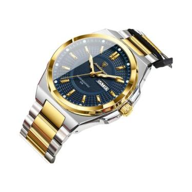 Imagem de Relógio De Quartzo Masculino Casual À Prova d'Água Em Aço Inoxidável L