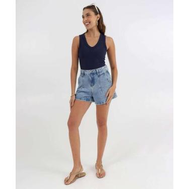 Imagem de Blusa Regata Feminina Canelada Marisa Azul-12016, Azul, GG