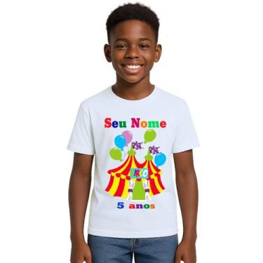 Imagem de Camiseta Circo Festa Alegria Balões Personalizada - Use P4, Branco, Ju