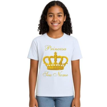 Imagem de Camiseta Coroa Dourada Princesa Estampa Personalizada - Use P4, Branco