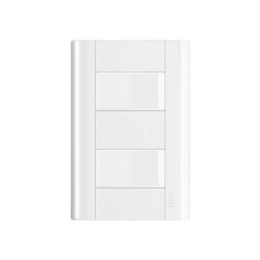 Imagem de Interruptor Simples Duplo Fame Modulare Com Placa 4x2 Branco - FAME BR