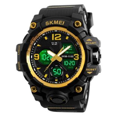 Imagem de Relógio Masculino Esportivo Digital Skmei 1155 Prova D'água, Dourado
