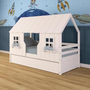 Imagem de Bicama Casinha Encantada Madeira Maciça Branco Megamobilia - Megamobíl