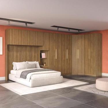 Imagem de Quarto Modular Kappesberg Adapt Nogueira 6 Peças 474cm x 185cm