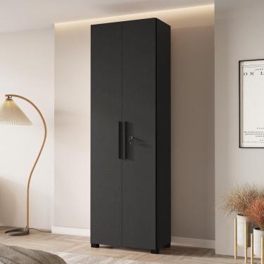 Imagem de Armário Multiuso Com Chave 211cm Nt4050 Preto Notável Móveis