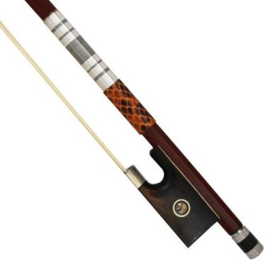 Imagem de Arco madre pérola com guarnição prateada para violino 4/4 - ORQUEZZ