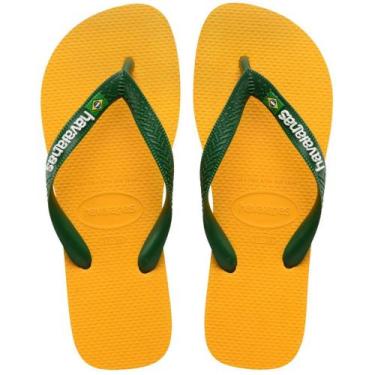 Imagem de Sandália Havaiana Brasil Logo FC - Havaianas, Amarelo pop, 33/34