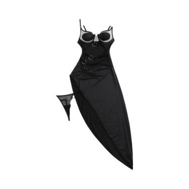 Imagem de Conjunto De Duas Peças: Vestido Modelador Com Fenda Alta E Alças, Deco