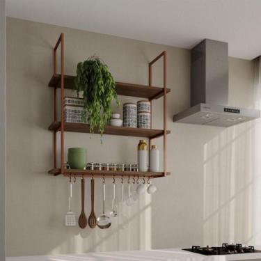 Imagem de Prateleira Decorativa Londres 95 Cm Cobre Laranja - Móveis Iberia