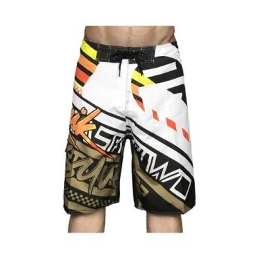 Imagem de Bermuda Masculina Estampada Para Natação, Surf, Praia E Corrida, Moda 