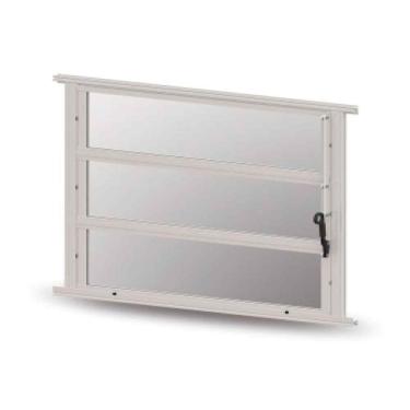 Imagem de Janela Basculante Branca 80x60CM Abertura Basculante em Alumínio com Vidro Comum Branco
