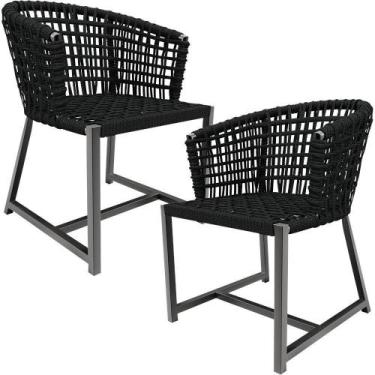 Imagem de Kit 02 Cadeiras Para Área Gourmet Cozinha Belize D04 Preto - LYAM DECO