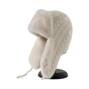 Imagem de Gorro De Inverno Feminino Com Protetores De Orelha Estendidos, À Prova