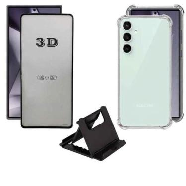 Imagem de Kit para Galaxy S24 FE  Capa + Película 3D de Vidro + Suporte para Sam