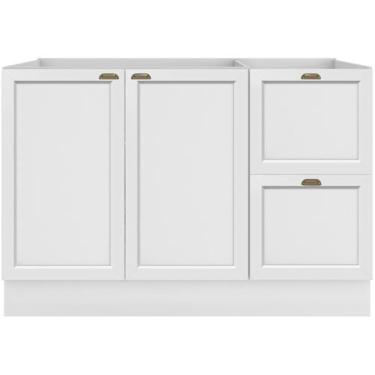 Imagem de Balcão 2 Portas 2 Gavetas Olivia 120 cm sem tampo - Poliman Móveis, Br