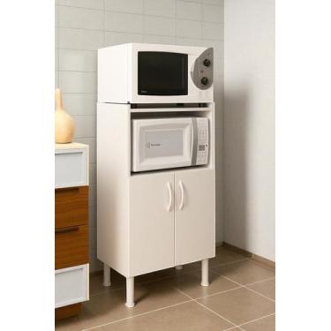 Imagem de Mini Torre Multiuso Branca MDF para Forno Elétrico e Micro-ondas - DLu