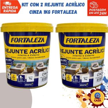 Imagem de Rejunte Acrílico Bege 1Kg - Fortaleza - Kit com 2 unidades