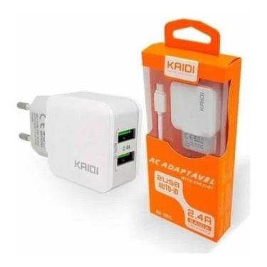 Imagem de Carregador Turbo Celular Smartphone 2 Usb C Cabo Tipo C - Kaidi
