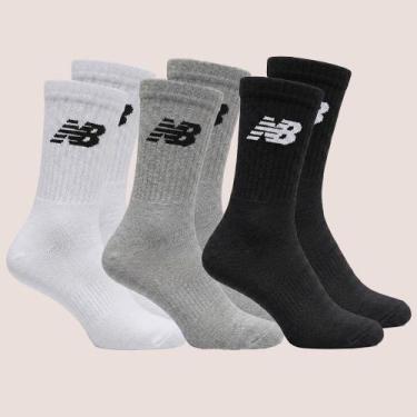 Imagem de Kit 3 Meias New Balance Cano Alto Para Esporte, Misto, 34 a 38