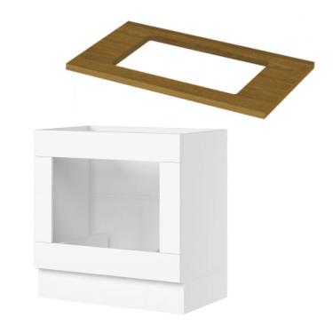 Imagem de Kit Balcão Forno Henn 80 Cm Com Cooktop Henn 80 Cm Branco Nature