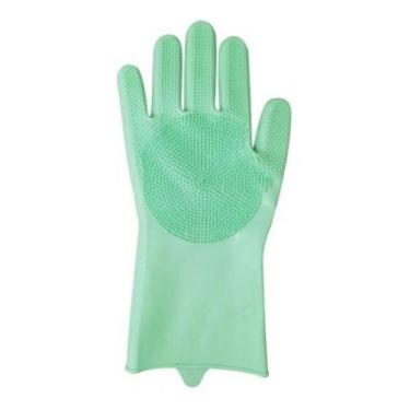 Imagem de Luvas De Silicone Limpeza Esponja Macia Luva De Lavar Louça - Abelhuda