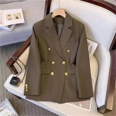Imagem de Blazer Feminino Slim Fit - Duplo Breasted, Manga Comprida - Casual e p