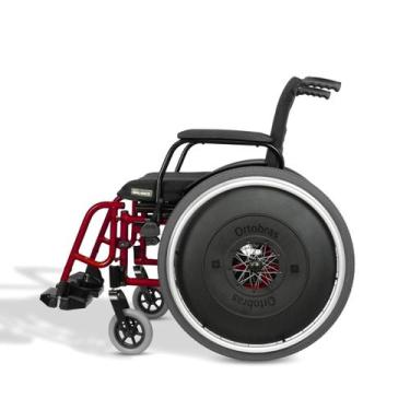 Imagem de Cadeira de Rodas AVD Aluminho Vermelho Metalico - Ortobras