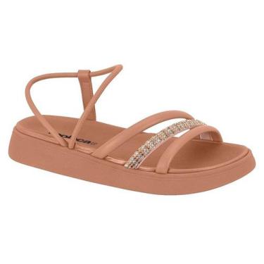 Imagem de Sandália Papete Moleca Flatform Tira Brilhante 5469 120 , Nude, Crista