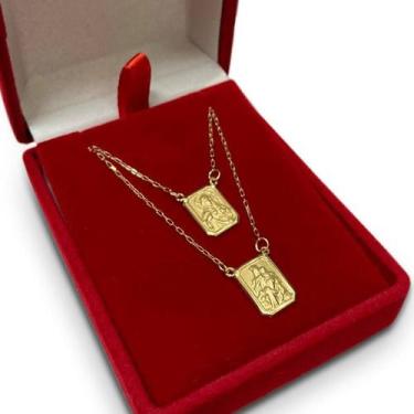 Imagem de Escapulario de Ouro 18k Gargantilha Corrente Cordão Colar Masculino - 