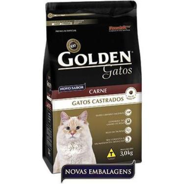 Imagem de Ração Golden Gato Adulto Castrado - Carne - 3kg