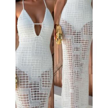 Imagem de Saída De Praia De Luxo Vestido Comprido De Tricô Verão 3528 - Fashion 