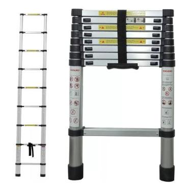 Imagem de Escada Telescopica Multifuncional Extensiva Aço Inoxidável 9 Degraus 2