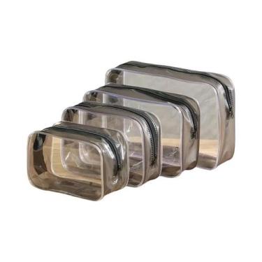 Imagem de Conjunto De 4 Bolsas Cosméticas Transparentes Portáteis Para Organizaç